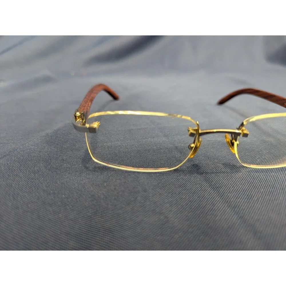 Cartier C Decor Rimless Bubinga Wood 140b Uncut Gems Vintage